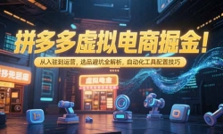 （15330期）拼多多虚拟电商掘金：从入驻到运营，选品避坑全解析，自动化工具配置技巧