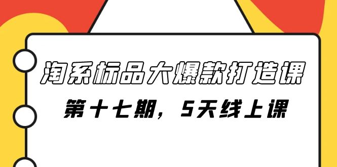 淘系标品大爆款打造课-第十七期，5天线上课-951博客