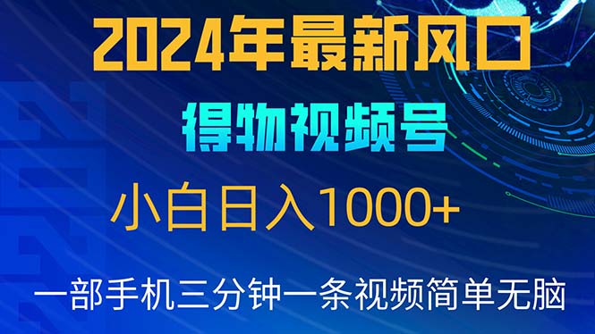 2024年5月最新蓝海项目，小白无脑操作，轻松上手，日入1000+-皓收集 | 网创宝典