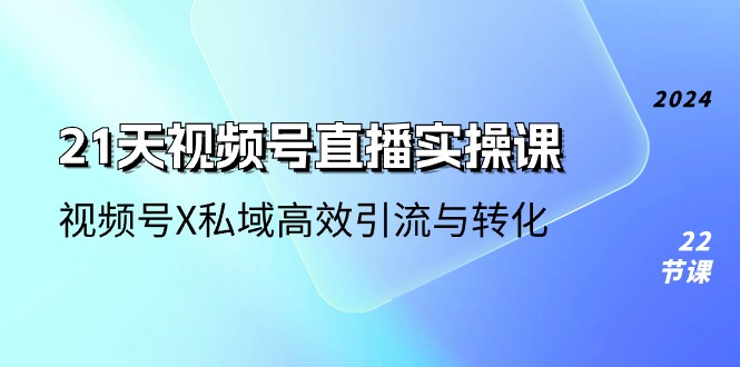 21天-视频号直播实操课，视频号X私域高效引流与转化（22节课）-皓收集 | 网创宝典