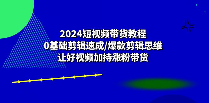 2024短视频带货教程：0基础剪辑速成/爆款剪辑思维/让好视频加持涨粉带货-皓收集 | 网创宝典