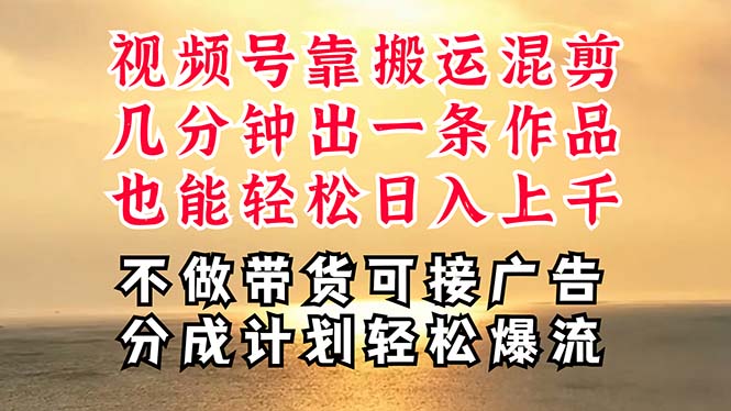 深层揭秘视频号项目，是如何靠搬运混剪做到日入过千上万的，带你轻松爆…-皓收集 | 网创宝典