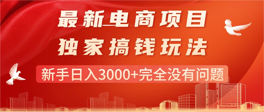 最新电商项目-搞钱玩法，新手日入3000+完全没有问题-皓收集 | 网创宝典