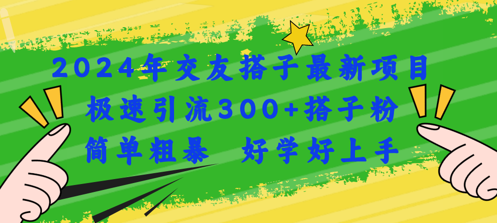 2024年交友搭子最新项目，极速引流300+搭子粉，简单粗暴，好学好上手-皓收集 | 网创宝典