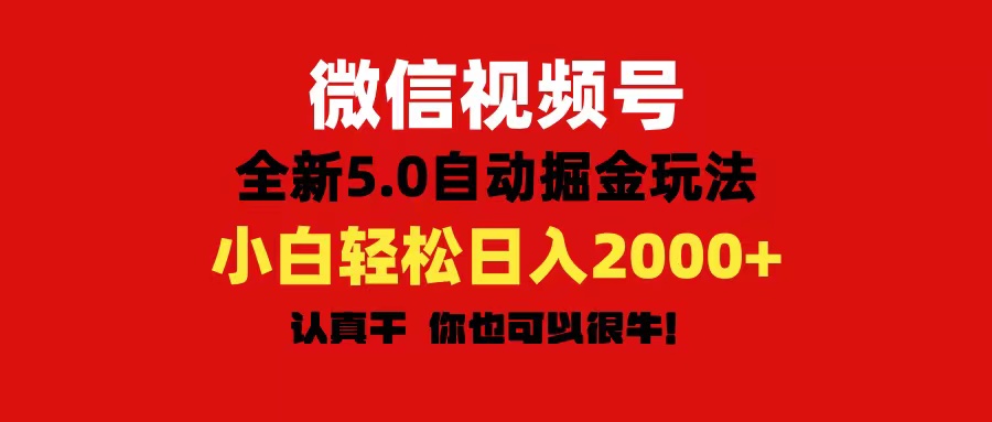 微信视频号变现，5.0全新自动掘金玩法，日入利润2000+有手就行-皓收集 | 网创宝典