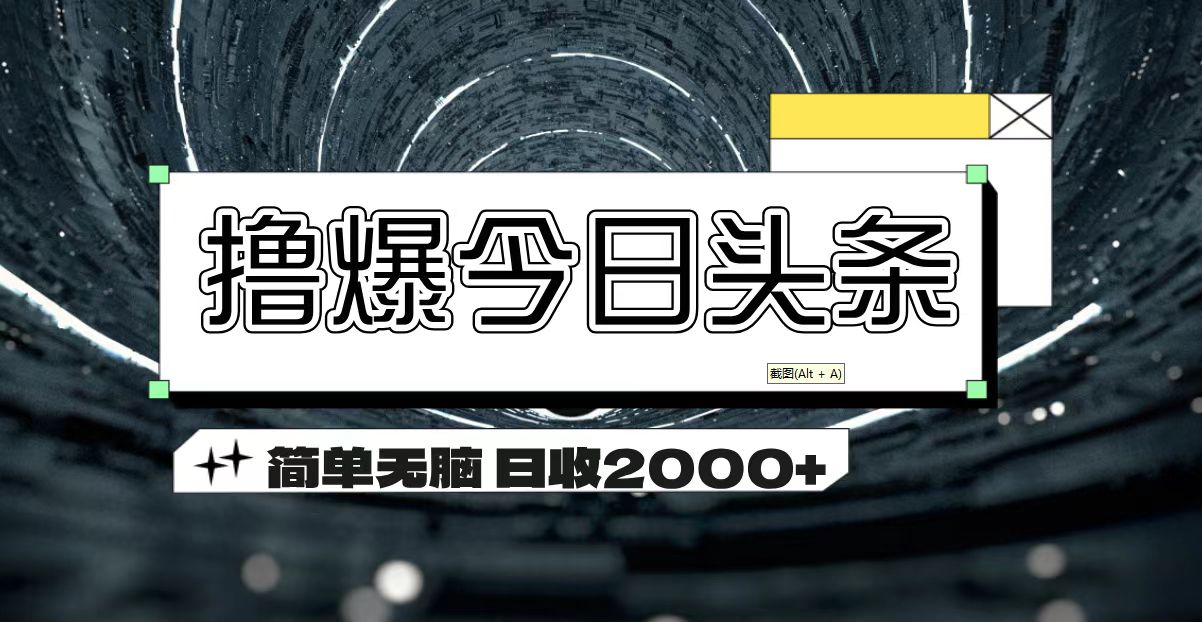 (11665期）撸爆今日头条 简单无脑操作 日收2000+-北少网创