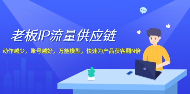 (12077期）老板 IP流量 供应链，动作越少，账号越好，万能模型，快速为产品获客翻N倍-北少网创