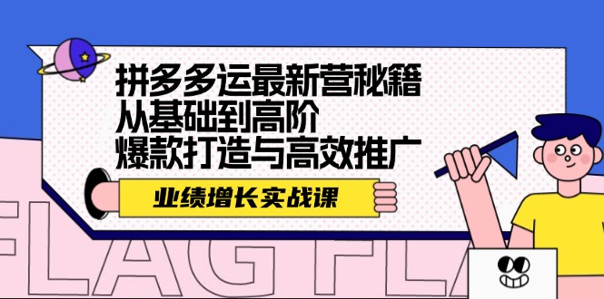 (12260期）拼多多运最新营秘籍：业绩 增长实战课，从基础到高阶，爆款打造与高效推广-北少网创