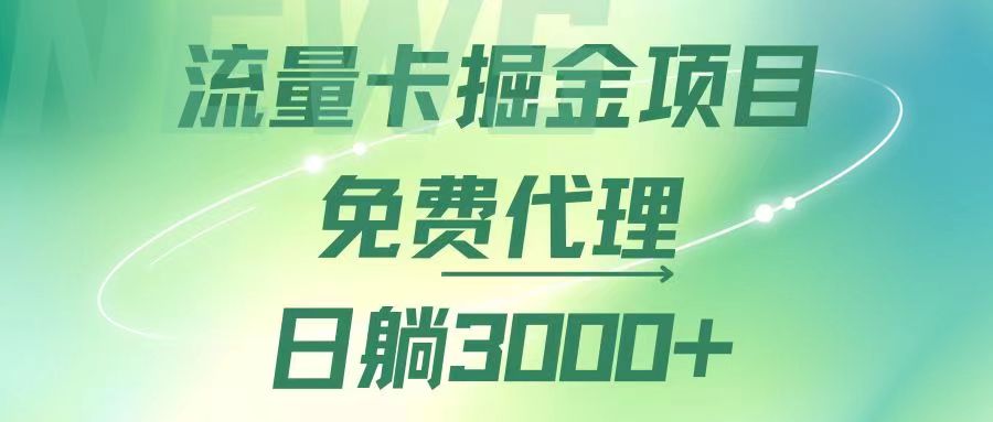 (12321期）流量卡掘金代理，日躺赚3000+，变现暴力，多种推广途径-北少网创