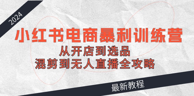 (12361期）2024小红书电商暴利训练营：从开店到选品，混剪到无人直播全攻略-北少网创