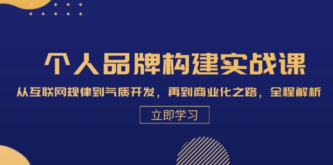 （13059期）个人品牌构建实战课：从互联网规律到气质开发，再到商业化之路，全程解析-小白项目网