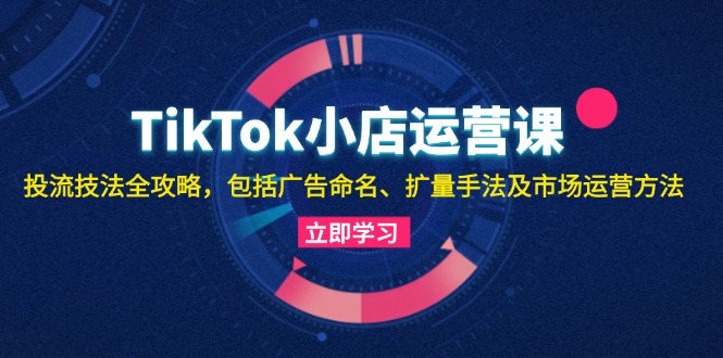 TikTok小店运营课：投流技法全攻略，包括广告命名 扩量手法及市场运营方法_酷乐网