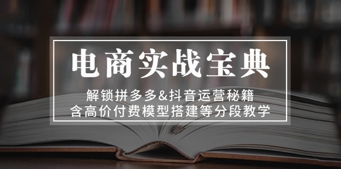 （13195期）电商实战宝典 解锁拼多多&抖音运营秘籍 含高价付费模型搭建等分段教学-小白项目网