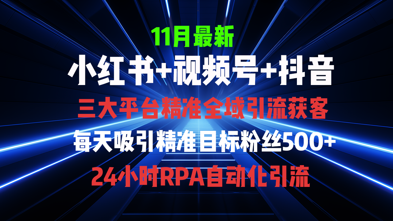 (13259期）全域多平台引流私域打法，小红书，视频号，抖音全自动获客，截流自...-北少网创