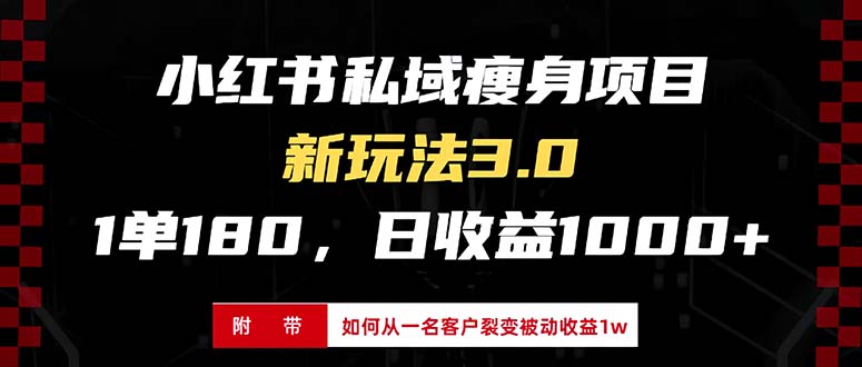 小红书瘦身项目3.0模式，新手小白日赚收益1000+（附从一名客户裂变收益…_酷乐网