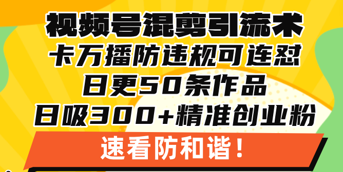 视频号混剪引流技术，500万播放引流17000创业粉，操作简单当天学会_酷乐网