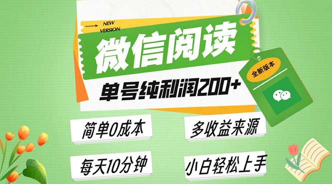 最新微信阅读6.0，每日5分钟，单号利润200+，可批量放大操作，简单0成本_酷乐网