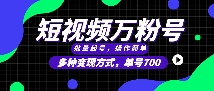 (13497期）短视频快速涨粉，批量起号，单号700，多种变现途径，可无限扩大来做。-北少网创