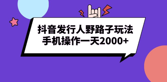 (13657期）抖音发行人野路子玩法，手机操作一天2000+-北少网创