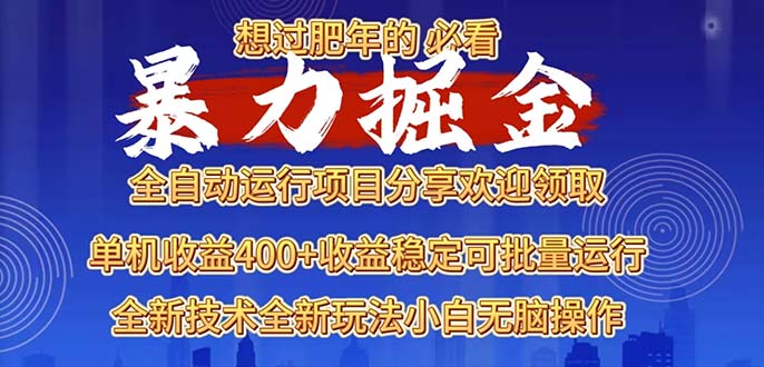 （13675期）2025暴力掘金项目，想过肥年必看！-小白项目网