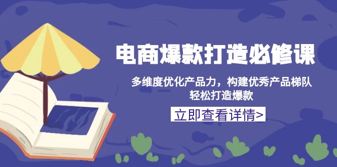 （13689期）电商爆款打造必修课：多维度优化产品力，构建优秀产品梯队，轻松打造爆款-小白项目网