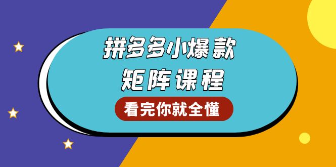 (13699期）拼多多爆款矩阵课程：教你测出店铺爆款，优化销量，提升GMV，打造爆款群-北少网创