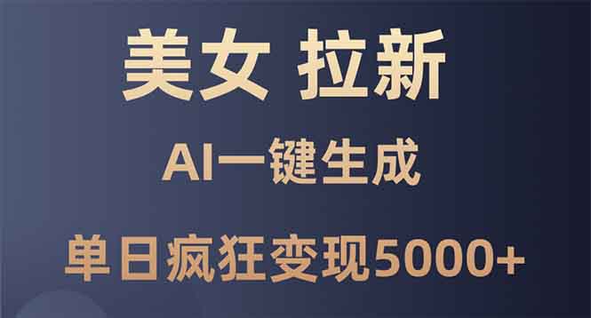 (13866期）美女暴力拉新，通过AI一键生成，单日疯狂变现5000+，纯小白一学就会！-北少网创