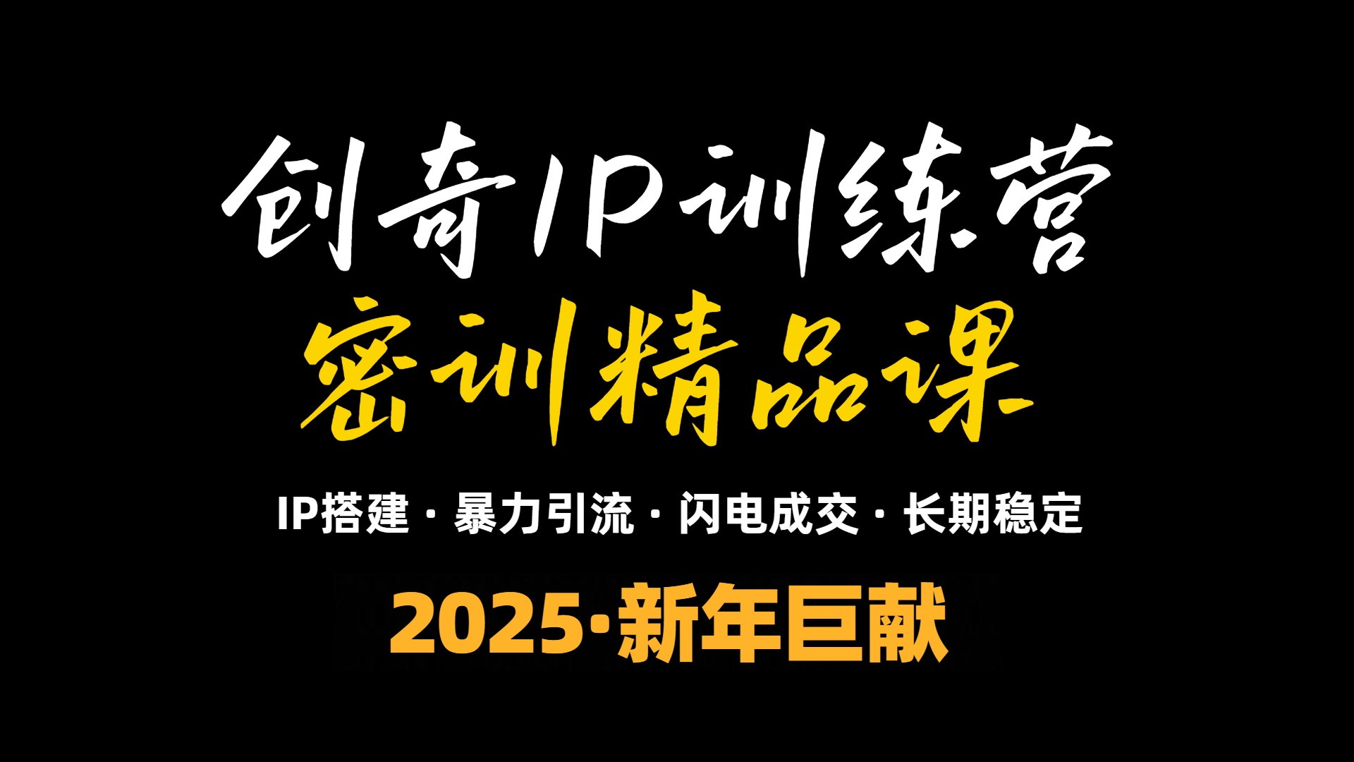 （13898期）2025年“知识付费IP训练营”小白避坑年赚百万，暴力引流，闪电成交-小白项目网