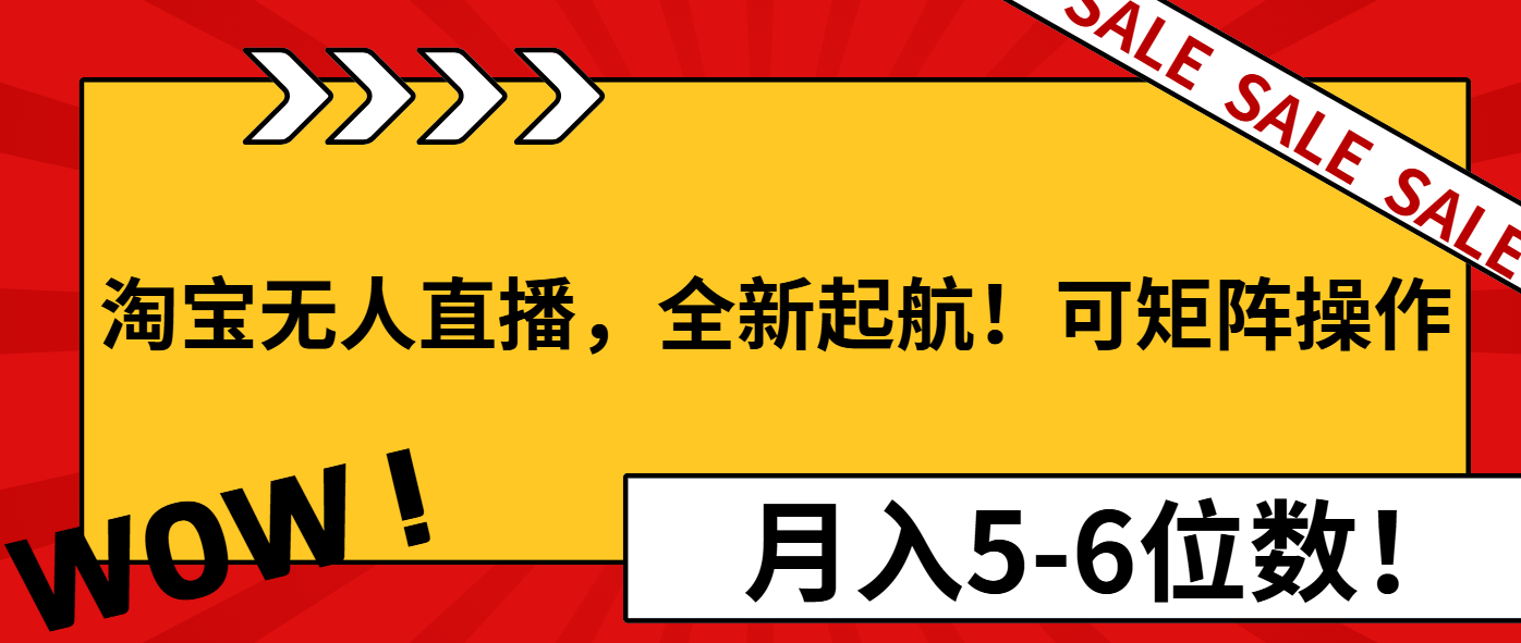 淘宝无人直播，全新起航！可矩阵操作，月入5-6位数！_酷乐网