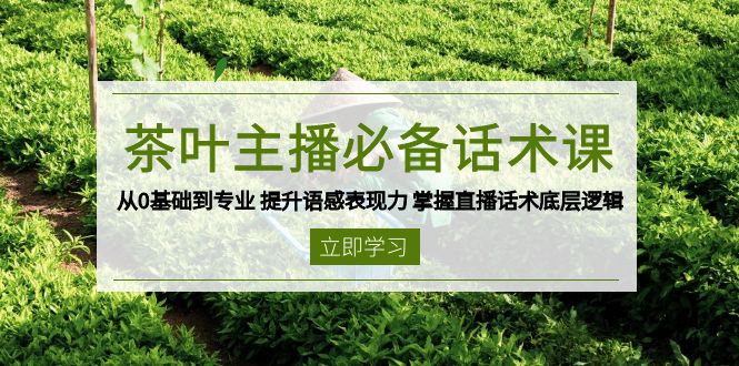 (13961期）茶叶 主播必备话术课 从0基础到专业 提升语感表现力 掌握直播话术底层逻辑-北少网创