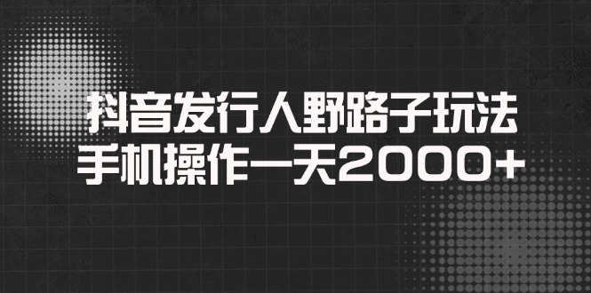 (14068期）抖音发行人野路子玩法，手机操作一天2000+-北少网创