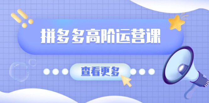 拼多多高阶运营课：极致群爆款玩法，轻付费无尽复制，打造单品爆款之路_酷乐网