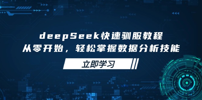 (14536期）deepSeek快速驯服教程，从零开始，轻松掌握数据分析技能-北少网创