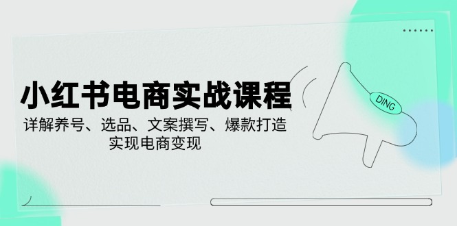 (14549期）小红书电商实战课程，详解养号、选品、文案撰写、爆款打造，实现电商变现-北少网创